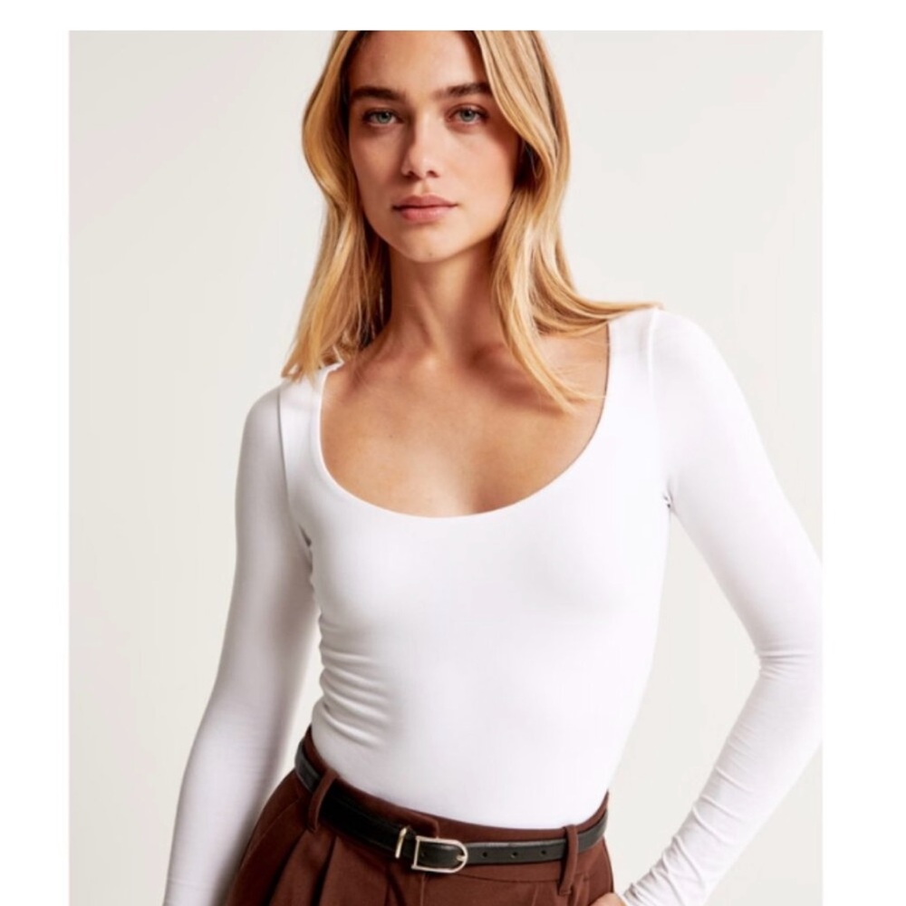 Abercrombie & Fitch White Long Sleeve Top